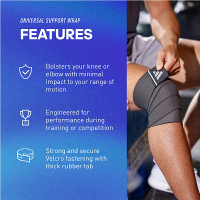 Băng Đầu Gối, Khủy Tay Thun Co Giãn - Băng Quấn Thể Thao Chính Hãng ADIDAS ADSU-13373-NL (1 Cái)