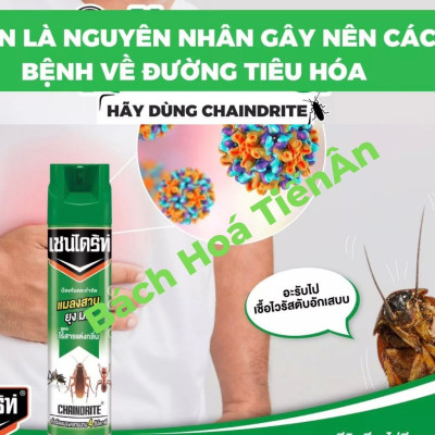 Bình Xịt Diệt Mọt/Gián/Kiến/Kiến ba khoang/Muỗi/Côn Trùng Chaindrite - Thái Lan 600ml Chính hãng an toàn sủ dụng