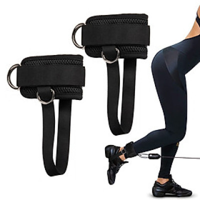 Đai Quấn Cổ Chân Có Dây Cố Định Giầy 4 Vị Trí Móc Hỗ Trợ Tập Chân Mông Với Cáp Tại Phòng GYM (1 Đôi)