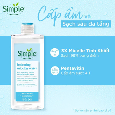 Nước tẩy trang simple Sạch sâu 400ml water boost