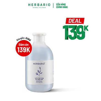 Nước tẩy trang Hoa Đậu Biếc herbario 300ml giảm lão hóa da, da cho da khô, thuần chay