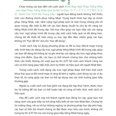 Sách - Mind Map Ngữ Pháp Tiếng Nhật - Học Ngữ Pháp Tiếng Nhật Qua Sơ Đồ Tư Duy - Dành Cho Trình Độ Trung Cấp