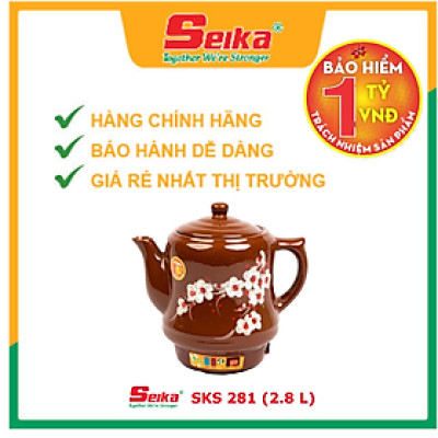 Ấm Sắc Thuốc Seika 2.8L - SKS281 (Gốm Sứ Bình Dương) - Hàng chính hãng