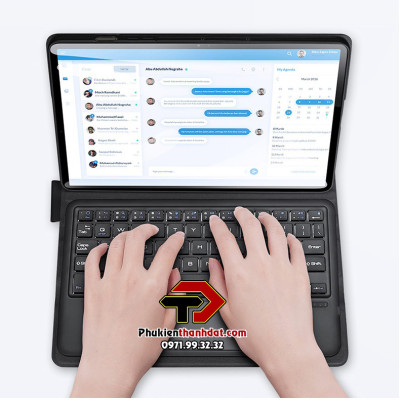 Bao da dành cho SamSung Galaxy Tab S7 T870 kèm bàn phím bluetooth Dux Ducis có bàn di chuột TrackPad - Hàng nhập khẩu 