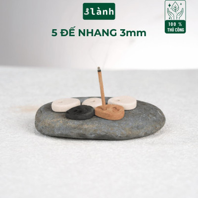 Bộ 5 Đế Cắm Nhang Trầm Hương Nhang Thủ Công Bằng Gốm Đất Sét Thủ Công Khe Nhang 3mm