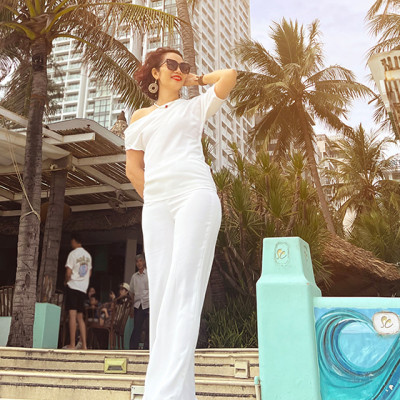 Áo Lệch Vai Camellia TOP165 Thời trang thiết kế Hity