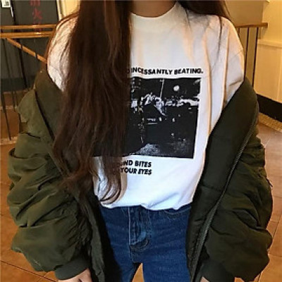 Áo pull/ Áo phông Oversize dáng dài màu trắng cho nữ