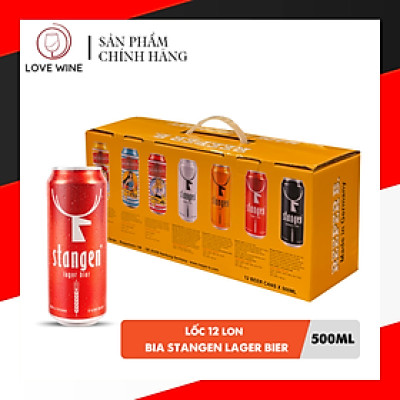 Lốc 12 lon bia Stangen Lager Beer 5.4% 