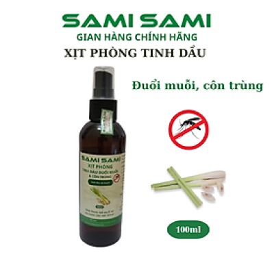 Bình xịt phòng tinh dầu sả chanh, bạc hà, quế, hoa lài, lavender đuổi muỗi SAMI SAMI 100ml khử mùi hiệu quả mùi tự chọn