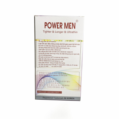 Bao Cao Su Mỏng Size Nhỏ 49mm Kéo Dài Thời Gian Quan Hệ Power Men Tighter Longer Ultrathin (Hộp 12 Chiếc) + Tặng Gel Gói Jex Nhật - Hàng Chính Hãng 100% - Che Tên Sản phẩm