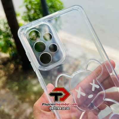 Ốp lưng dành cho SamSung Galaxy A73 hình gấu Bearbrick nổi 3D, trong suốt chống sốc   - Hàng chính hãng