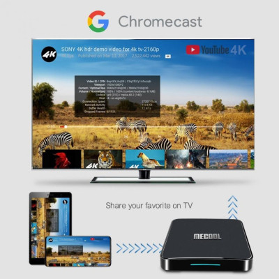 ANDROID TV BOX MECOOL KM1 RAM 4G BẢN QUYỀN GOOGLE, ĐIỀU KHIỂN GIỌNG NÓI  KM1 ANDROID TV 9  - Hàng Nhập Khẩu