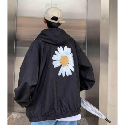 Áo khoác dù in hình Hoa Cúc 123SHOP dành cho cặp đôi cho nam cho nữ có mũ, jacket form rộng có 2 màu unisex ulzzang