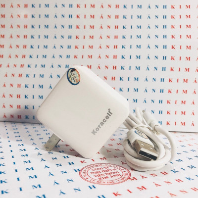 Bộ sạc nhanh Koracell 2.4A cổng Type C, có 2 cổng USB, Hàng chính hãng