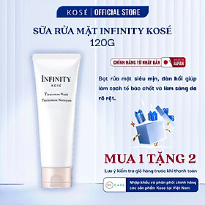 Sữa Rửa Mặt Làm Sạch Sâu Dưỡng Ẩm Sáng Da Kosé Infinity Foaming Wash Nhật Bản 120g
