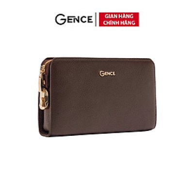 Clutch Nam Ví Cầm Tay GENCE RB07 Da Bò Khóa Số Cao Cấp Màu Nâu