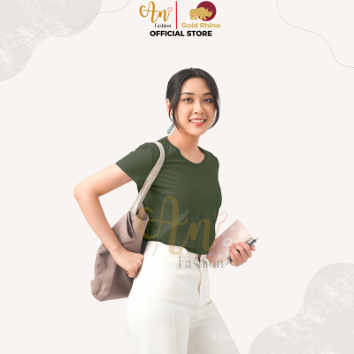 Áo Thun Nữ Cổ Tròn Màu THÔNG XANH Cá Tính, Chất Liệu 100% Cotton Cao Cấp, Mềm Mịn, Thoáng Mát - Gold Rhino