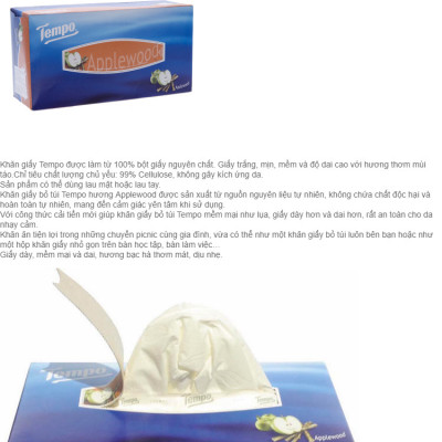 Khăn giấy hộp cao cấp Tempo Box Apple 90Tờ/Hộp
