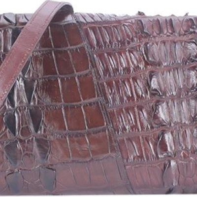 Túi Đeo Chéo 2 Gai Nữ Da Cá Sấu Huy Hoàng HT6249 (14.5 x 24.5 cm) - Nâu Đất