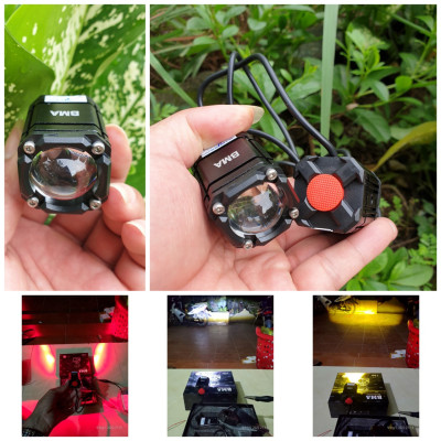 (LOẠI TỐT) Đèn led trợ sáng xe máy 2 màu cốt pha B.M.A bi cầu bản đặc biệt 4 chế độ mẫu mới hàng víp siêu gom , phụ kiện xe máy