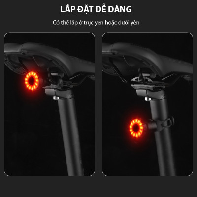 Đèn hậu xe đạp Kiotool 2 màu xanh đỏ K02