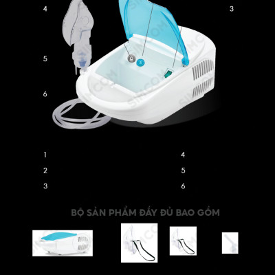 Máy xông khí mũi họng 2 trong 1 LUCASS A22 nhập khẩu chính hãng, xông khí dung, xông mũi, xông họng, bảo vệ hô hấp cho người lớn và trẻ em
