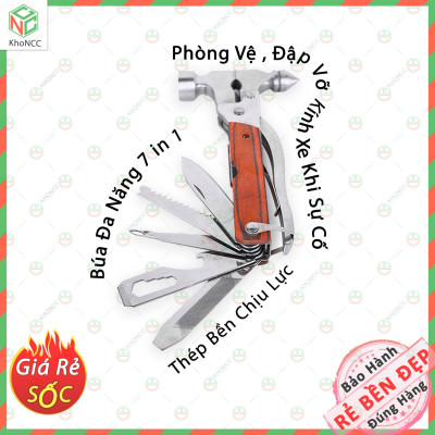 (An Tâm) Búa Cứu Hộ Đa Năng 7 Trong 1 KhoNCC Hàng Chính Hãng - Với Nhiều Tiện Ích Khác - Có Đầu Nhọn Đập Kính Xe Hơi Khi Thủy Kích, Cháy Nổ - KDHS-BUADN-580
