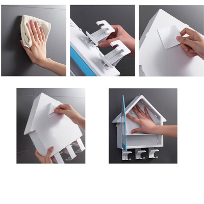 Hộp/ Kệ Đựng Vật Dụng Nhà Tắm Hình Mái Nhà  Sang Trọng Được Chọn Màu ( Tặng Kèm 3 Ly ) - PaKaSa