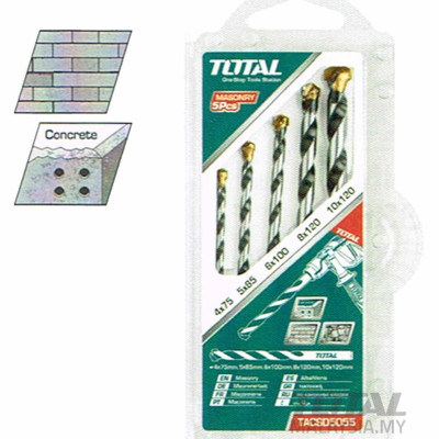 BỘ MŨI KHOAN BÊ TÔNG 5 CHI TIẾT 4-10MM TOTAL TACSD5055