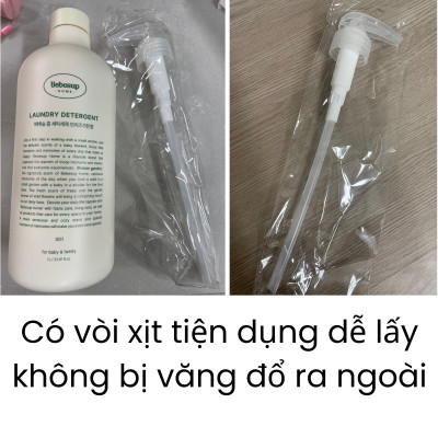 Combo Nước Giặt Xả Quần Áo Không Gây Kích Ứng Da Nhập Khẩu Hàn Quốc Bebesup