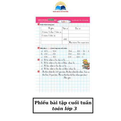 sách - Phiếu Bài Tập Cuối Tuần Môn Toán, Tiếng Anh, Tiếng Việt Lớp 3, 4, 5 ( Biên Soạn Theo Chương Trình GDPT Mới)
