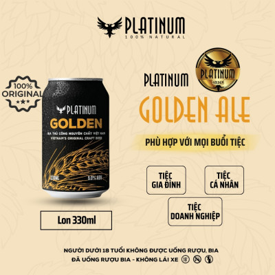 [Pack 6 lon] Bia Thủ Công Platinum Golden Ale Lon 330ml 5% Chính Hãng Bán Chạy Nhất