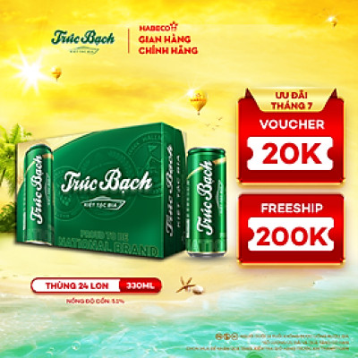 Bia Trúc Bạch - Thùng 24 lon 330ml