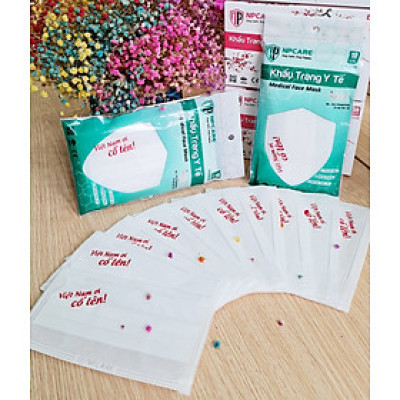 Khẩu trang y tế 4 lớp NPCARE - Việt Nam ơi cố lên - túi 10 cái