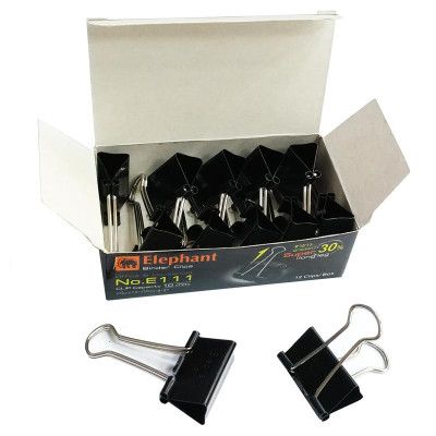 Hộp 12 Kẹp Bướm 25mm - Elephant E111