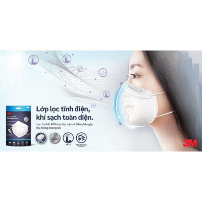Set 10 chiếc khẩu trang 3M 9013 Tiêu chuẩn KF94 trắng/ đen