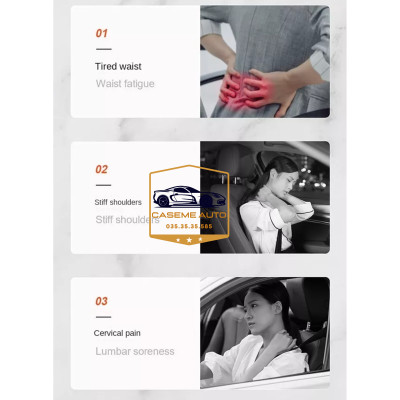 Bộ Tựa Đầu Tựa Lưng AWESOME Cao Su Non Nguyên Khối - Gối Tựa Đầu Tựa Lưng Trên Ô Tô Vỏ Bọc Vải Cotton Không Xù - Hàng Nhập Khẩu