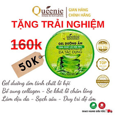 Gel lô hội Queenie trải nghiệm dưỡng ẩm, se nhỏ lỗ chân lông 100ml - Mỹ Phẩm Hàn Quốc