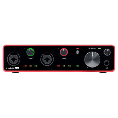 Soundcard thu âm Focusrite Scarlett Solo, 2i2, 4i4 (Gen3) - Hàng Nhập Khẩu