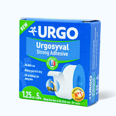 Băng keo y tế lụa độ dính cao URGO Syval Strong Adhesive 1.25cm x 5m (1 Cuộn)