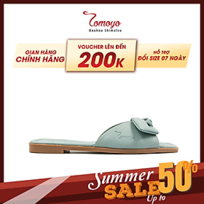 Dép Quai Thắt Nơ Da Micro Tomoyo TMW31904