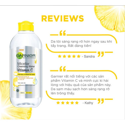 Nước làm sạch và tẩy trang cho mọi loại da Garnier Micellar Water 125ml - 400ml 