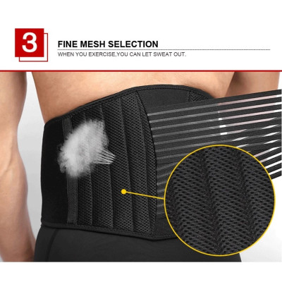 Đai lưng tập gym AOLIKES A-7998 có thanh thép đàn hồi nâng đỡ bảo vệ cột sống sport waist support  5.0  6 đánh giá