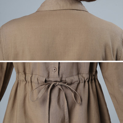 Váy sơ mi nữ dáng dài thắt eo, Đầm nữ dài tay thu đông form suông rộng vintage Haint Boutique