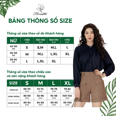 Quần short nữ thiết kế dáng dài vừa  túi ốp nổi lơ ve gấu HeraDG chất liệu Tuytsi cao cấp SQSBC2001