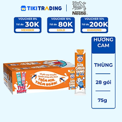 Thùng 28 gói Sữa chua Tổ Yến Nestlé Yogu Gấu Hương Cam 28x75ml