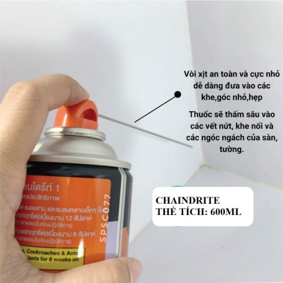 Bình xịt diệt Muỗi/Gián/Kiến/Côn trùng - Chaindrite 600ml