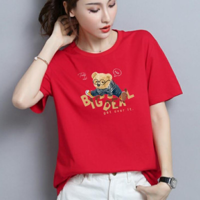 Áo thun nữ MXM cổ tròn form rộng in Gấu Big thun cotton 4 chiều từ 45-60kg ( ANU087 )