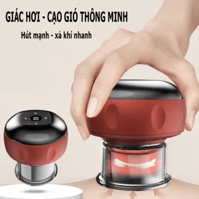 ÁO Thun Nam - Bộ Giác Hơi Điện Cầm Tay 6 Chế Độ - Massage Giảm Đau và Tăng Cường Lưu Thông Khí Huyết