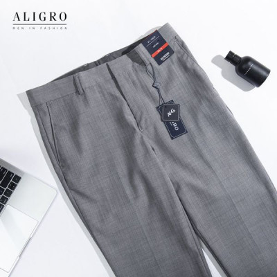 Quần âu nam ALIGRO màu xám kẻ,chuẩn form slimfit, chất vải nano cao cấp tôn dáng ALGO1037